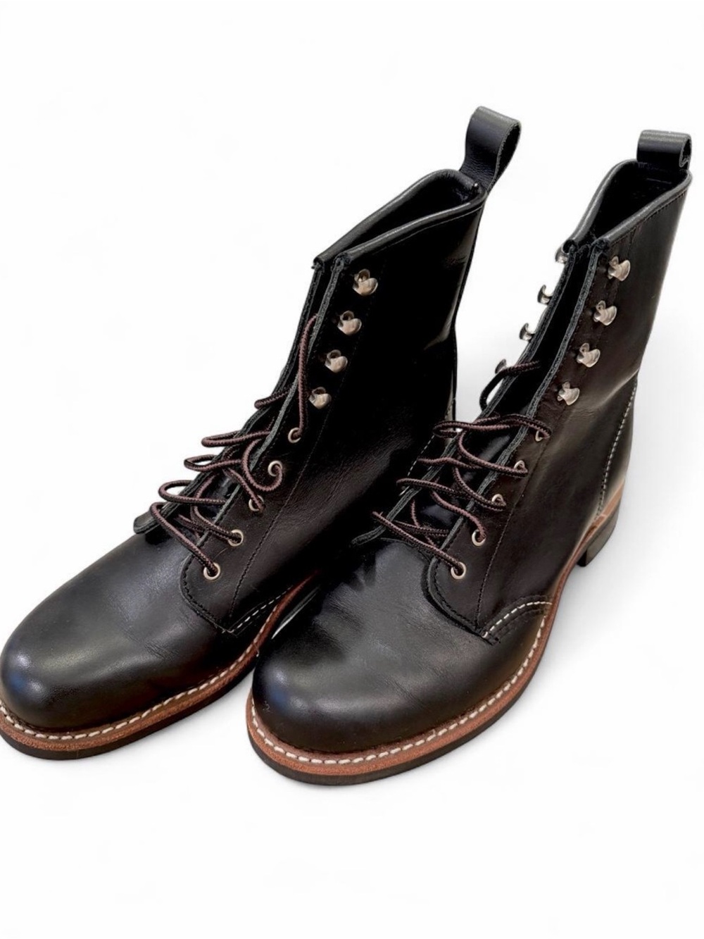 Red Wing 3361 Silversmith Black Leather Heritage Boots Size 8 Like New Box
